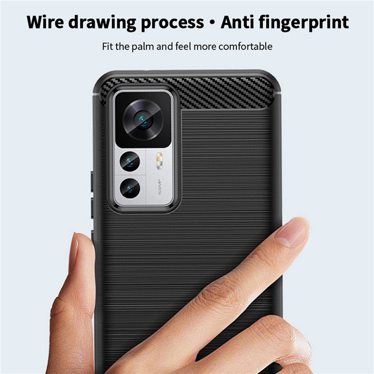 Case Xiaomi 12T Pro 5G # Pre-Order * MOFI JK TPU เคสคาร์บอนไฟเบอร์พื้นผิวแปรงพื้นผิวฝาครอบโทรศัพท์ทนต่อการขีดข่วน *