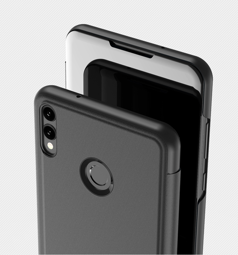 Case Huawei Nova 4 / Pre-Order * หน้าต่างโปร่งแสงเพื่อการดูข้อมูลที่ง่าย พื้นผิวกระจกชุบสามารถใช้เป็นกระจก *