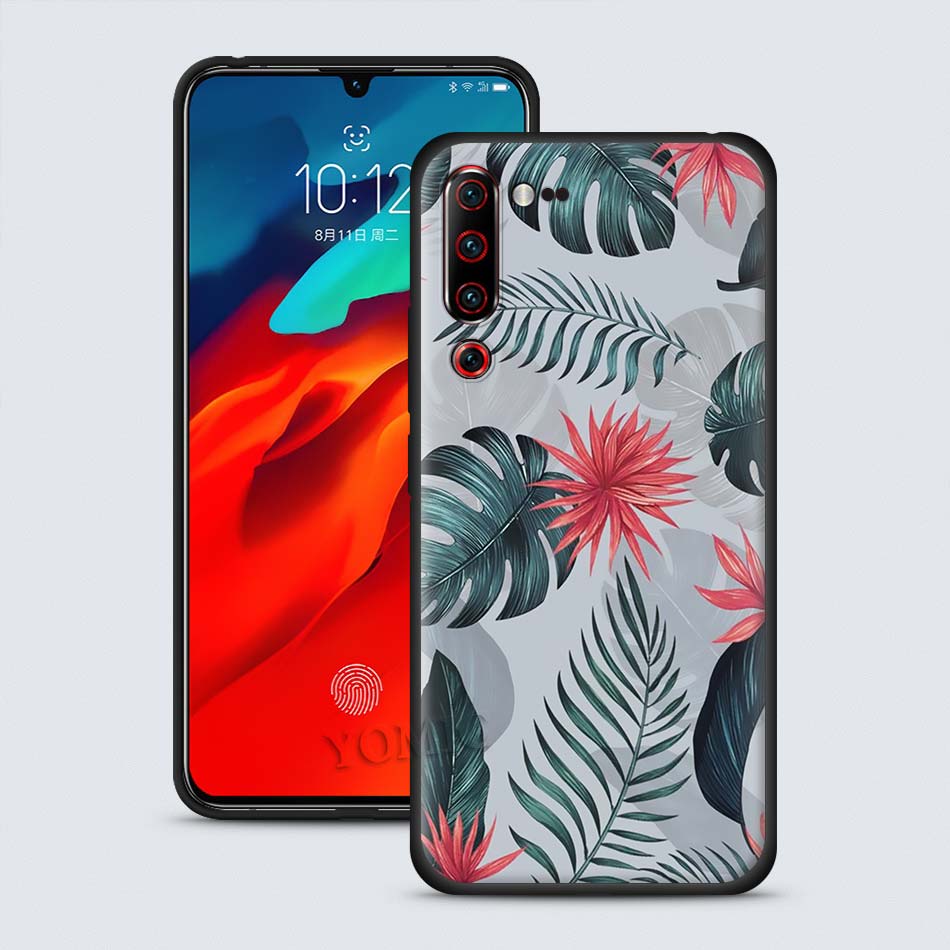 Case Lenovo Z6 Pro / Pre-Order * ใบไม้สีเขียวเขตร้อน เคสซิลิโคนพิมพ์ลาย วัสดุ: ที่มีคุณภาพสูงสีดำซิลิโคนอ่อนนุ่ม *