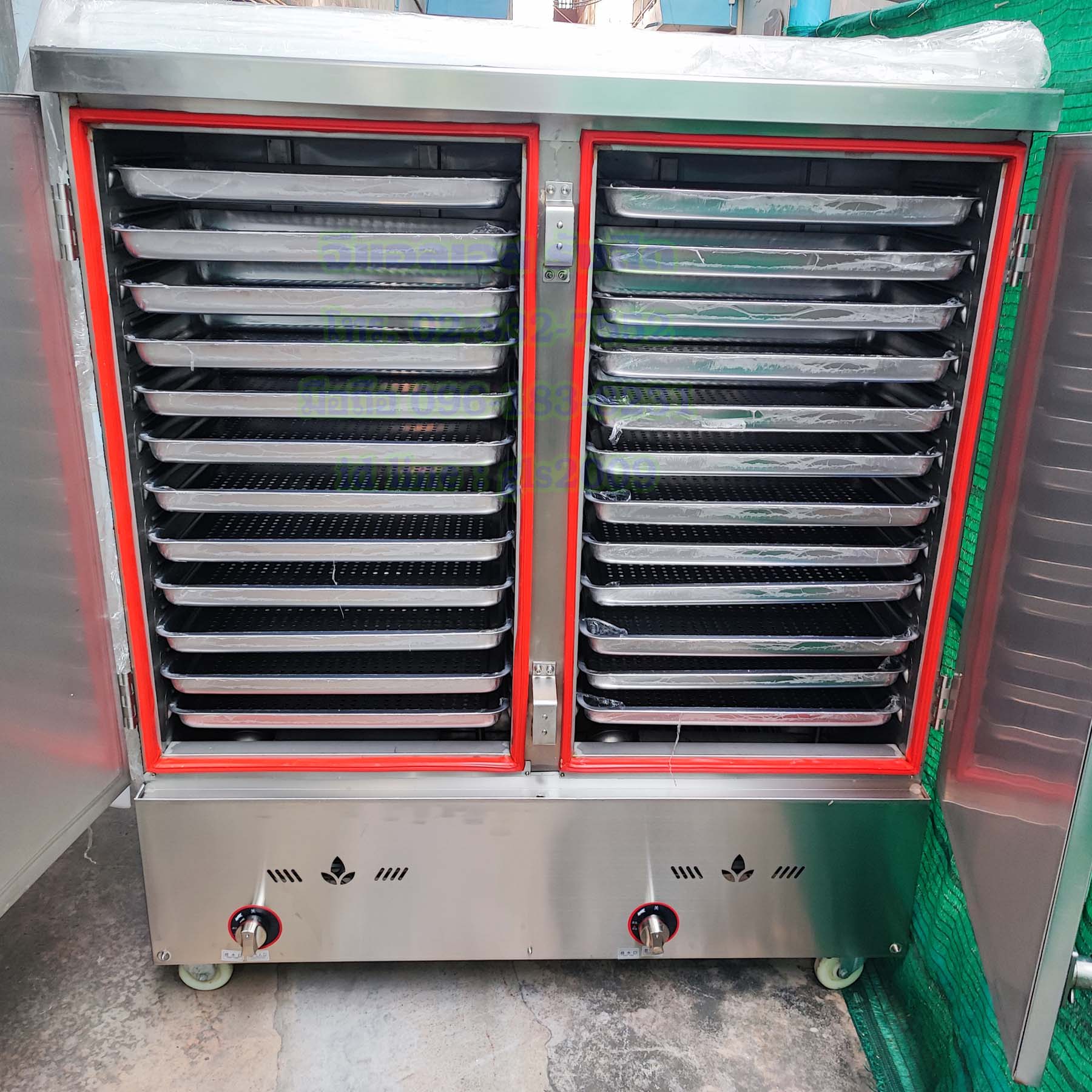 ตู้หุงข้าว24ถาด ใช้แก๊ส