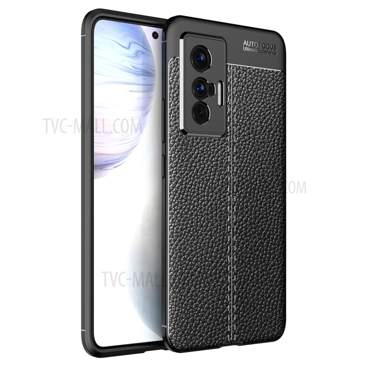 Case Vivo X70 # Pre-orde * เคสเนื้อลิ้นจี่แฟชั่นป้องกันรอยขีดข่วนที่มีความยืดหยุ่นนุ่ม TPU *