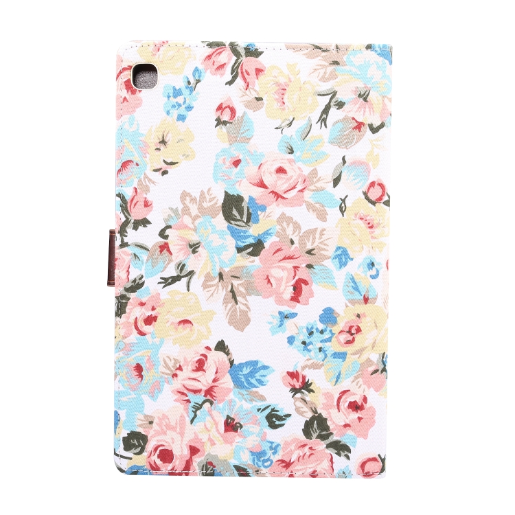 Case Samsung Galaxy Tab S6 Lite / Pre-Order * เคสดอกไม้แบบผ้า & Sleep / Wake-up ฟังก์ชั่น และช่องเสียบการ์ดและกระเป๋าสตางค์ *