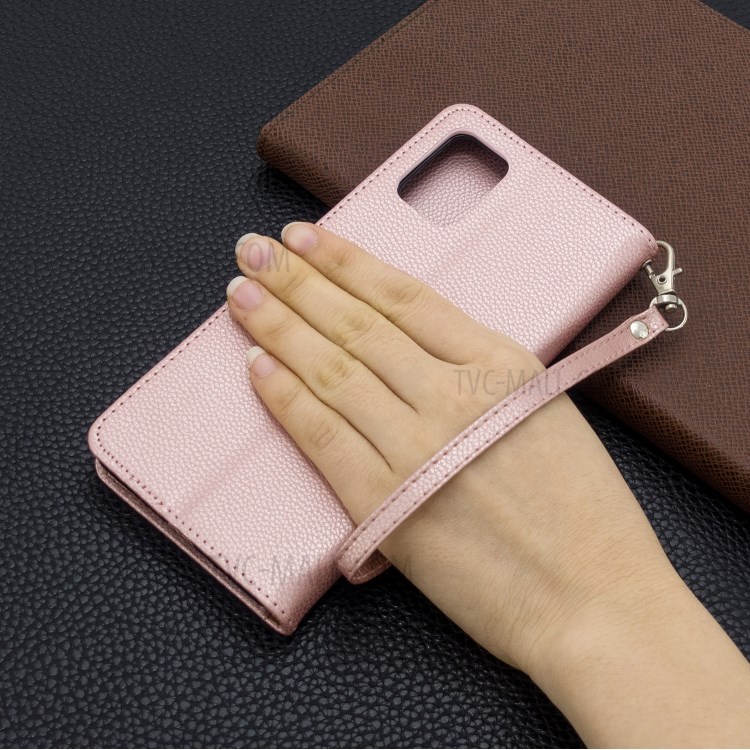 Case Samsung Galaxy A71 / Pre-order * เคสหนังลิ้นจี่สีบริสุทธิ์พร้อมสายคล้องมือ *