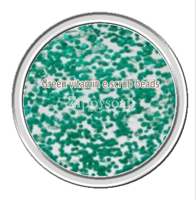 เม็ดบีดส์ สครับสีเขียวผสมวิตามินอี 20g ZST