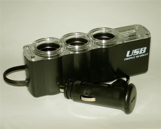 ช่องจุดบุหรี่ 3ช่อง+1USB