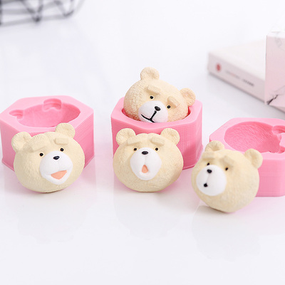 แม่พิมพ์ซิลิโคน เซ็ตหน้าหมี 4 ชิ้น 4.5*2.5 cm 25g 006433