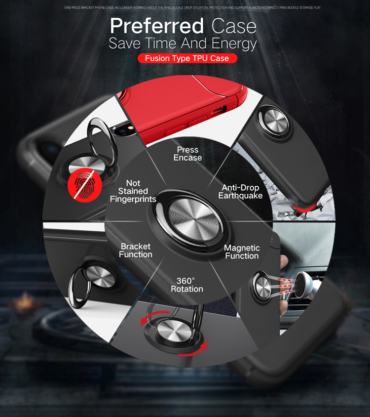 Case iPhone X , iPhone XS / Pre-Order * แหวนนิ้ว +ขา TPU + PC ไฮบริด หมุนได้ 360 องศา *