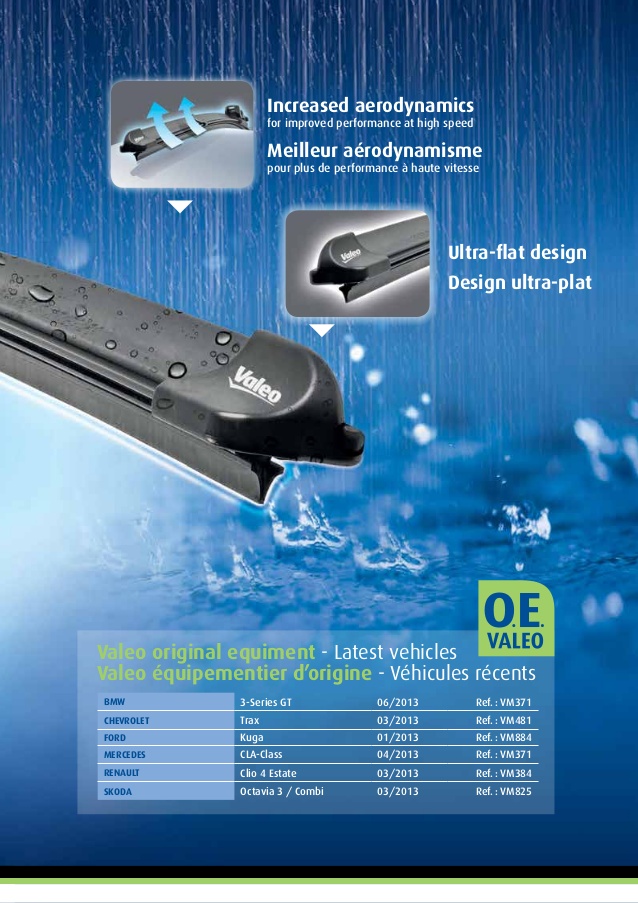 ใบปัดน้ำฝน-คู่หน้า RANGE ROVER EVOQUE (ขนาด 23+21 นิ้ว) "VALEO" / VF815