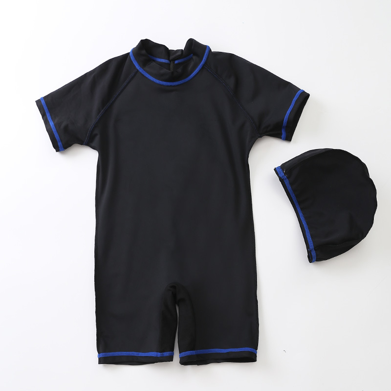 ชุดว่ายน้ำ ลายฉลาม สีดำ/น้ำเงิน ไซส์ L