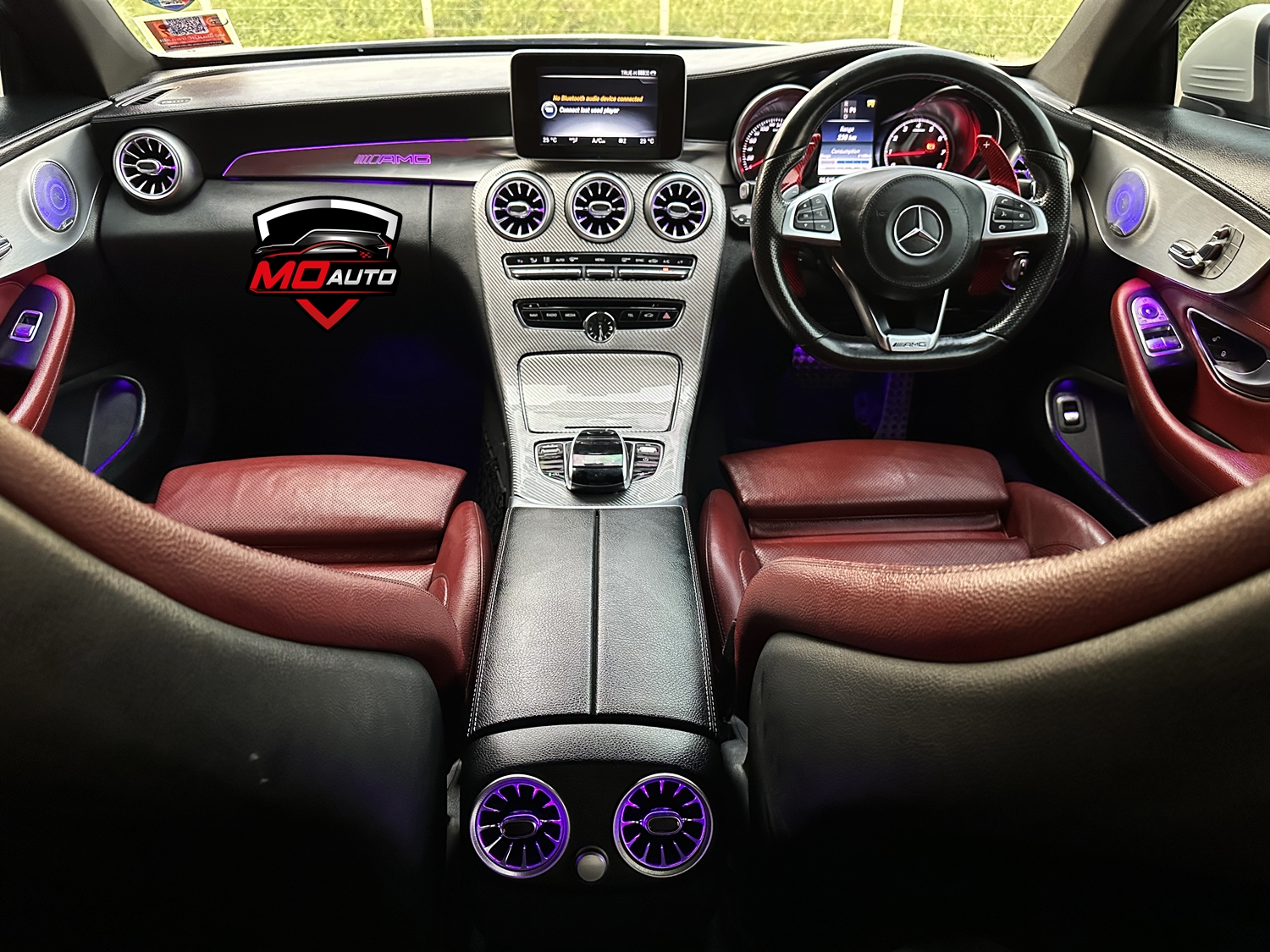 คอนโซลกลางคาร์บอนขาว C250 C200 Coupe W205