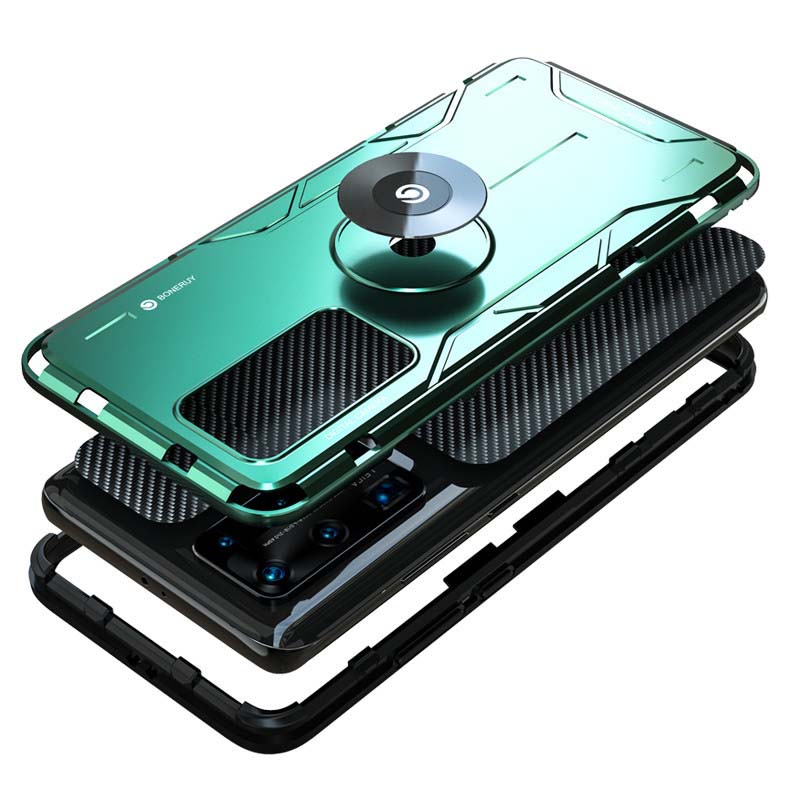 Case Huawei P40 Pro / Pre-order * เคสอลูมิเนียมโลหะหรูหราซิลิโคนปกคลุมกันกระแทกโทรศัพท์เกราะกลับปก + แหวน *