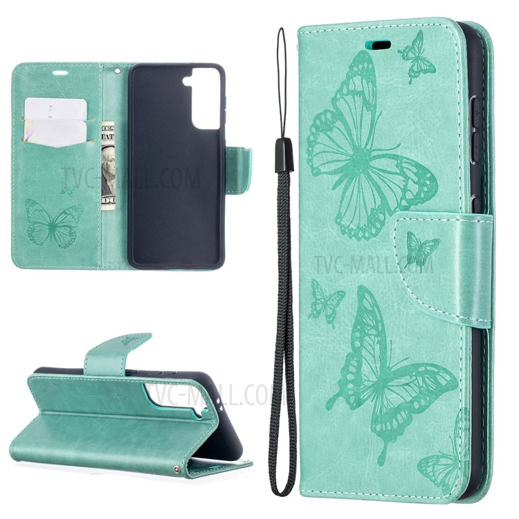Case Samsung Galaxy S21 5G / Pre-Order * เคสกระเป๋าสตางค์หนังพิมพ์ลายผีเสื้อ *