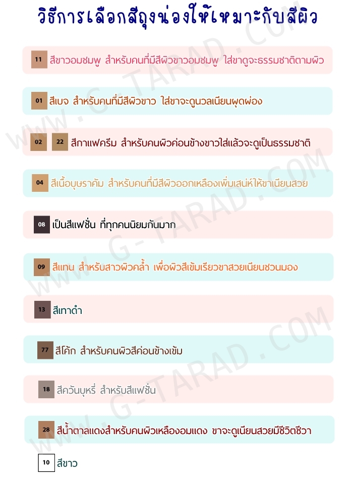 สีถุงน่อง Cherilon