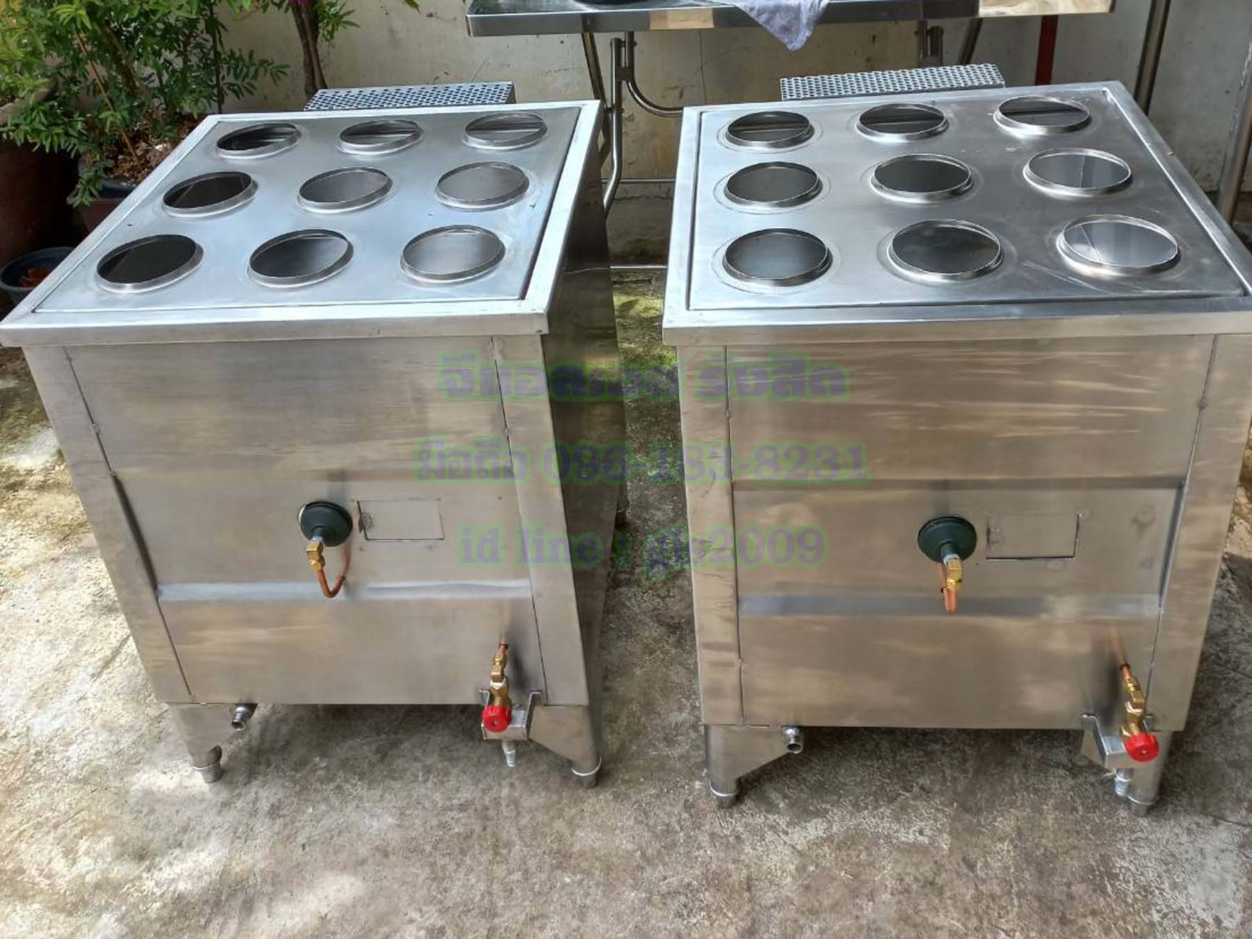 ตู้นึ่งติ่มซำแก๊ส9เข่ง