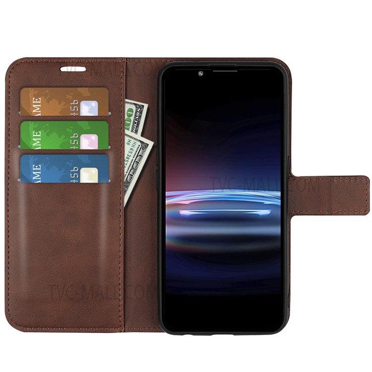 Case Sony Xperia Pro-I # Pre-Order * เคสกระเป๋าสตางค์แม่เหล็กแบบบางเฉียบพร้อมซองหนัง PU + ฝาครอบป้องกันภายในแบบ TPU *