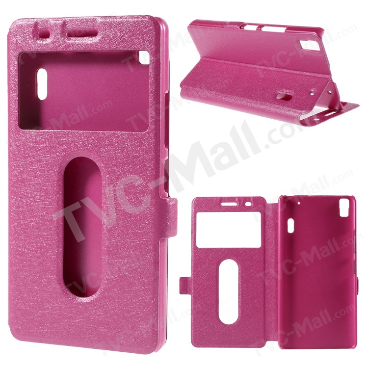 Case Lenovo A7000 / Pre-order * เคสผิวผ้าไหม 2 ช่องหน้าต่าง *