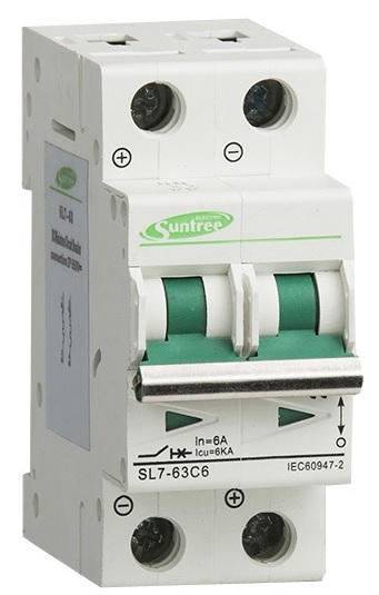 เบรกเกอร์ดีซีสำหรับโซล่าเซลล์ (DC Breaker for Solar Cell System) พิกัดกระแส 16A/800V