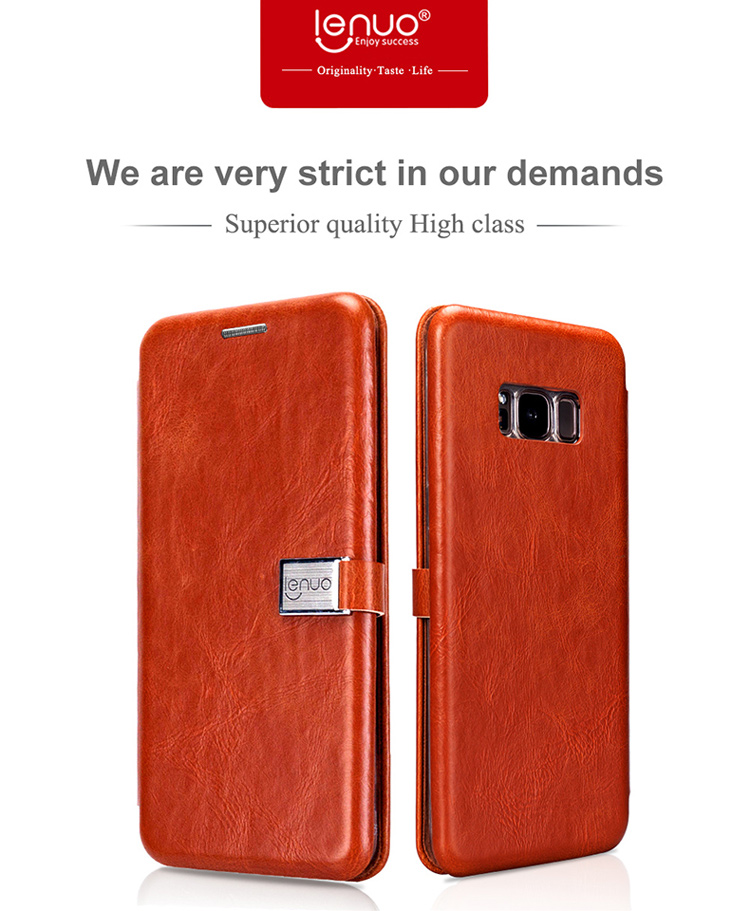 Case Samsung Galaxy S8 Plus / Pre-order * LENUO เคสผิวหนังม้าหนัง PU ผู้ถือบัตรปกคลุม การปิดแม่เหล็กช่วยเพิ่มความปลอดภัย *