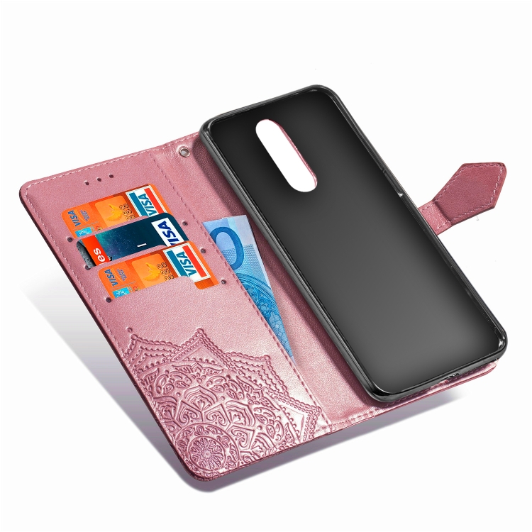 Case OPPO R17 Pro / Pre-Order * Mandala PC + TPU พิมพ์ลายนูนแนวหนังพลิกที่มีผู้ถือบัตรและสล็อต *
