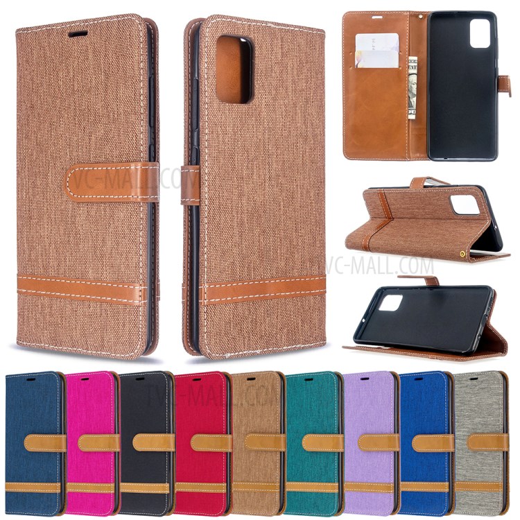 Case Samsung Galaxy A51 / Pre-order * เคส 2 สีผ้ายีนส์หนัง Wallet การออกแบบสีที่แตกต่างผิวผ้ายีนส์ที่ไม่ซ้ำกันทันสมัยและสง่างาม *