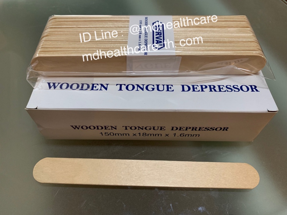 (100ชิ้น)ไม้กดลิ้น SERVA WOODEN TONGUE DEPRESSOR ขนาด15*1.8cm