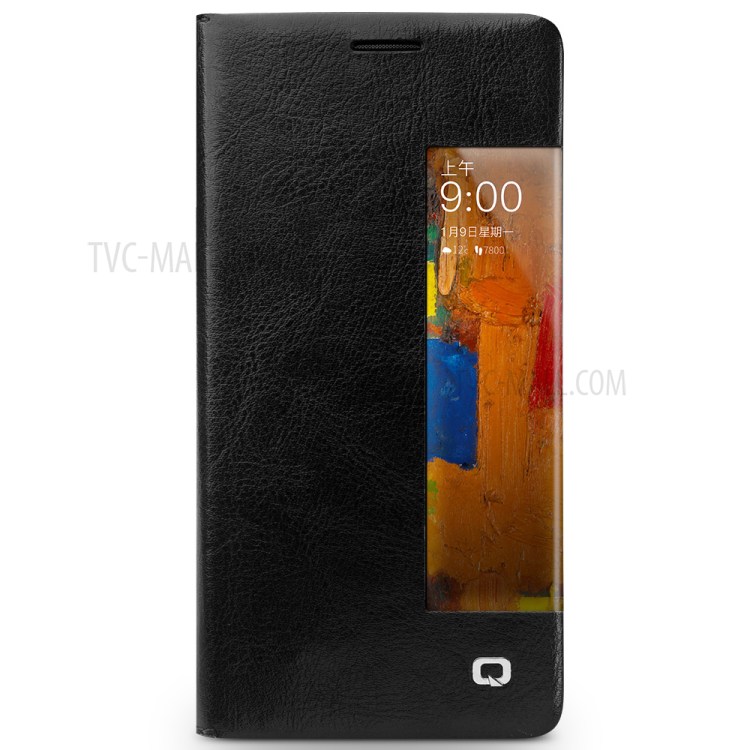 Case Huawei Mate 9 Pro / Pre-order * QIALINO สมาร์ท หน้าต่างดูหนังวัวแท้ เยอรมนีนำเข้า *