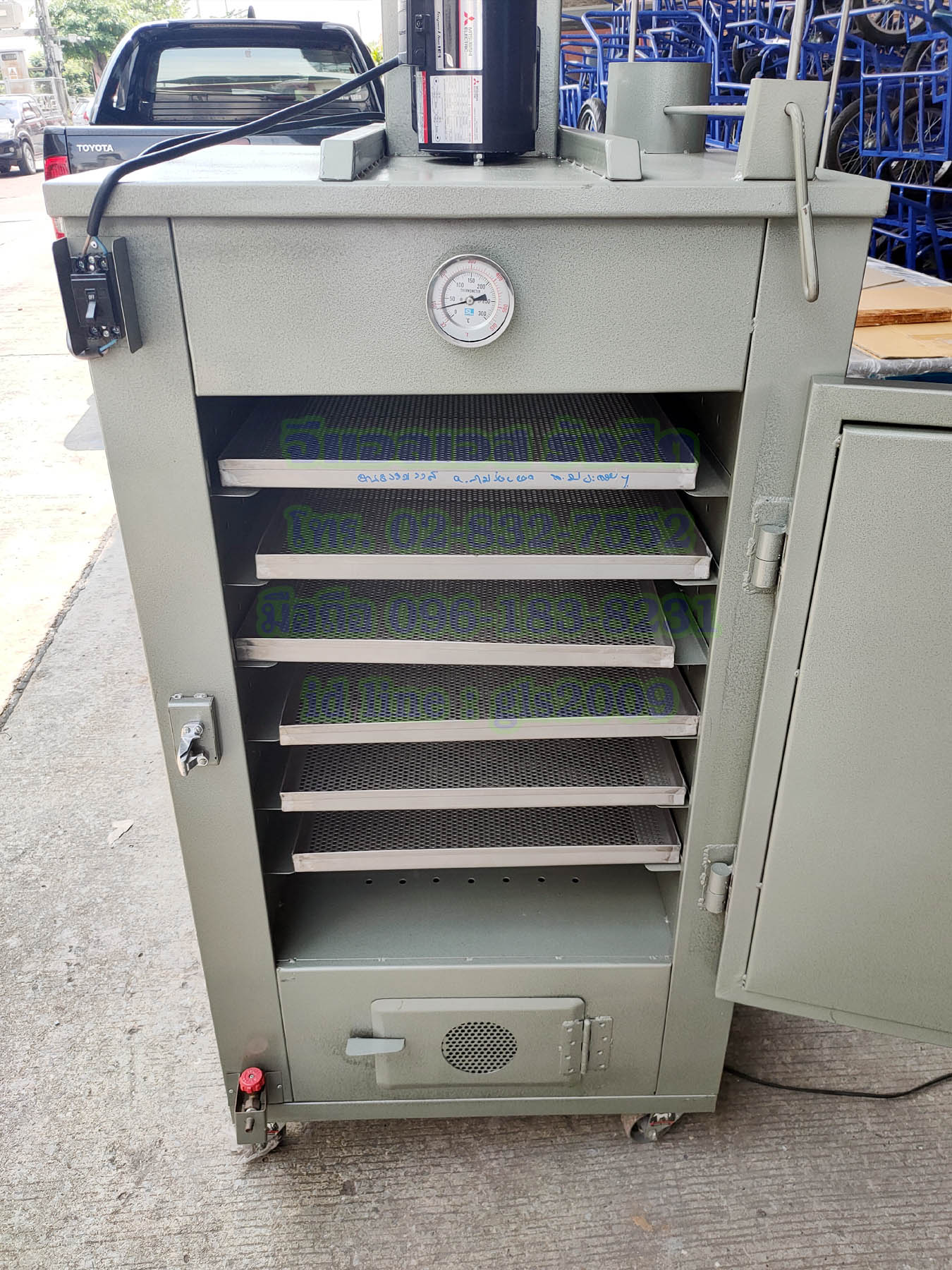 ตู้อบลมร้อนเหล็ก6ชั้นแก๊ส+ไฟฟ้า