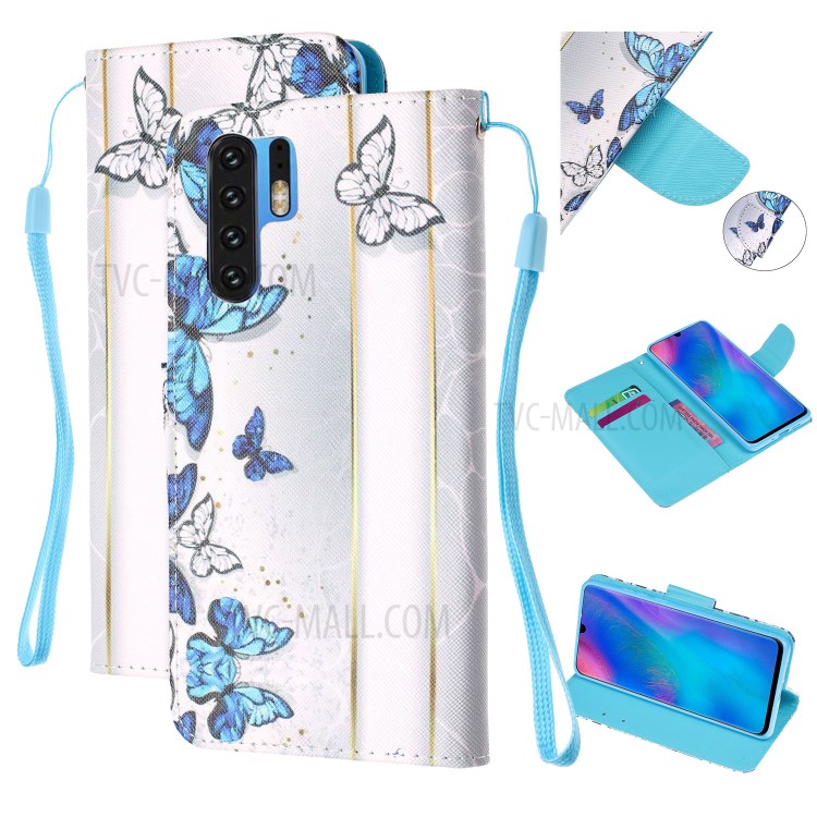 Case Huawei P30 Pro / Pre-Order * รูปแบบการพิมพ์กระเป๋าสตางค์ยืน ที่มีสายคล้องมือ *