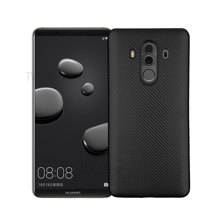 Case Huawei Mate 10 Pro / Pre-order * เคสพื้นผิวคาร์บอนไฟเบอร์ Soft TPU เคสกันกระแทก - สีดำ *