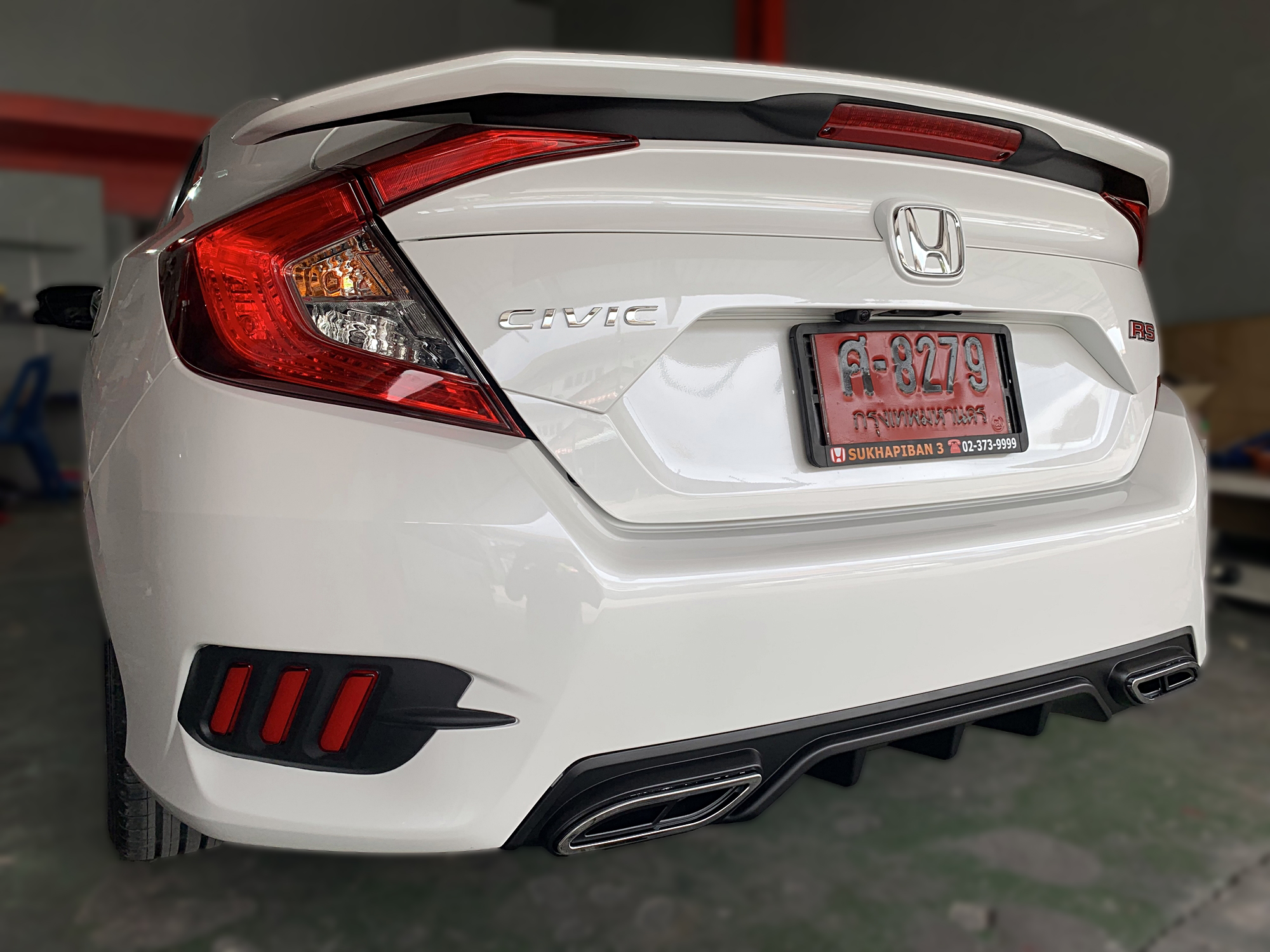 ไฟเบรคกันชนท้าย Mustang Style Civic FC 2016-2021