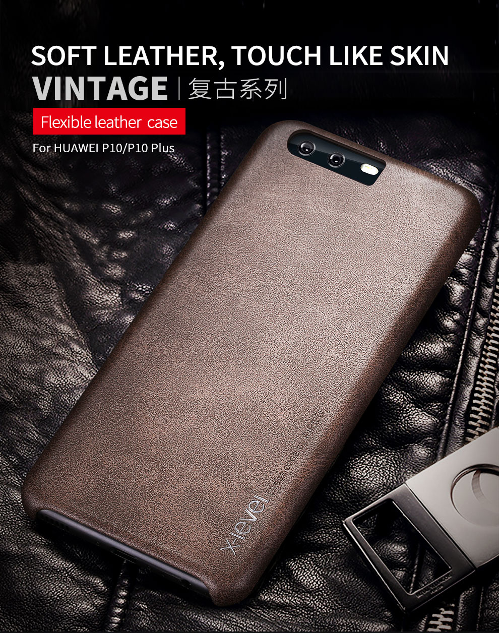 Case Huawei P9 Plus / Pre-order * X-LEVEL เคลือบด้วยหนัง PU, สไตล์วินเทจ *