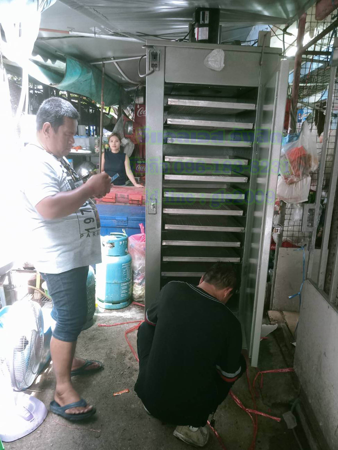 เครื่องอบแห้งผลไม้12ชั้นเหล็กแก๊ส+ไฟฟ้า