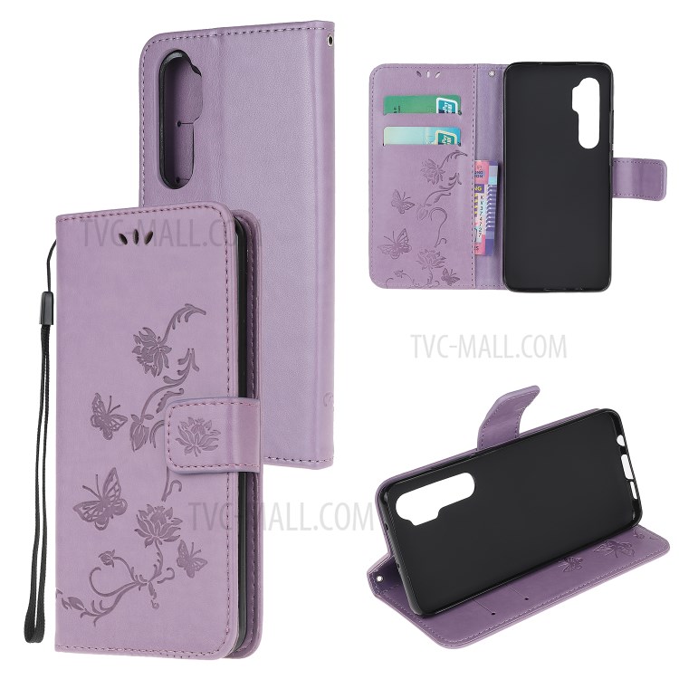 Case Xiaomi Mi Note 10 Lite # Pre-Order * เคสพิมพ์ลายดอกผีเสื้อ ดีไซน์กระเป๋าสตางค์ ใส่บัตรได้สบาย แถมเงินสด *