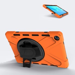 Case Huawei MediaPad M5 Pro / Pre-Order * เคสขาตั้งแบบหมุนได้ 360 องศา PC + เคสซิลิโคน Combo พร้อมสายคล้องมือ *