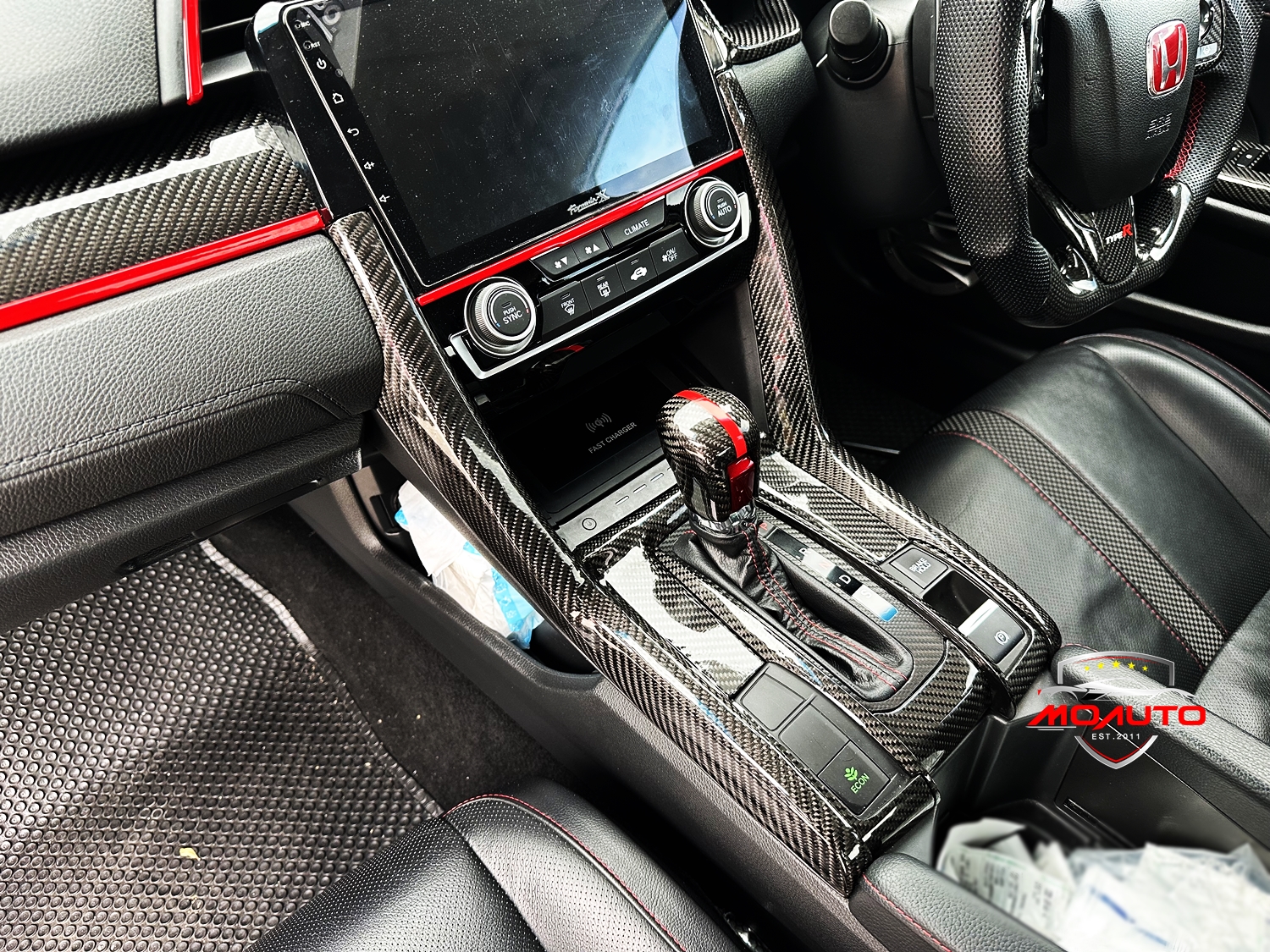 ชุดครอบคอนโซลเกียร์ CARBON แท้ CIVIC FC / FK 2016-2021