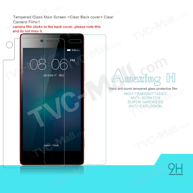 กระจกหน้านิรภัย + ฟิล์มหลัง NILLKIN Amazing H Lenovo VIBE Shot / Pre-order