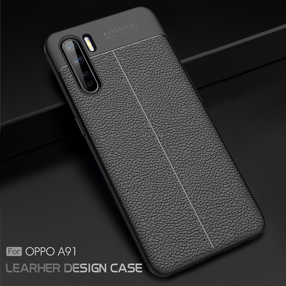 Case OPPO A91 # พร้อมส่ง * Litchi Texture Soft TPU *