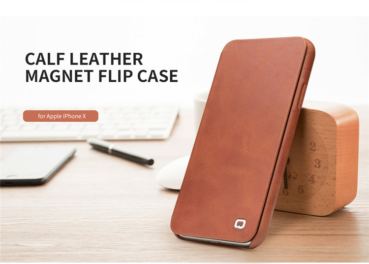 Case iPhone X, iPhone XS # Pre-Order * QIALINO Auto-sleep / wake หนังแท้ชั้นบนสุดสไตล์ธุรกิจหรูหรา *