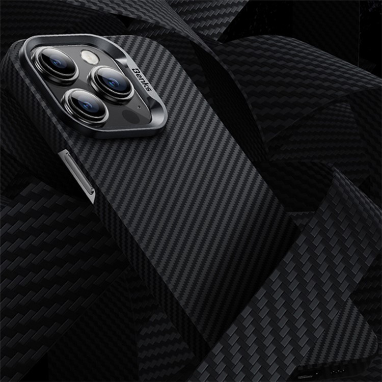 Case iPhone 15 Pro Max # Pre-order * BENKS ทำจากเส้นใยอะรามิดเคฟล่าร์ 600D + ฮาร์ดพีซี + กรอบเลนส์อลูมิเนียมอัลลอยด์, การป้องกันแบบเต็มรูปแบบ *