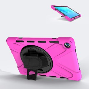 Case Huawei MediaPad M5 Pro / Pre-Order * เคสขาตั้งแบบหมุนได้ 360 องศา PC + เคสซิลิโคน Combo พร้อมสายคล้องมือ *