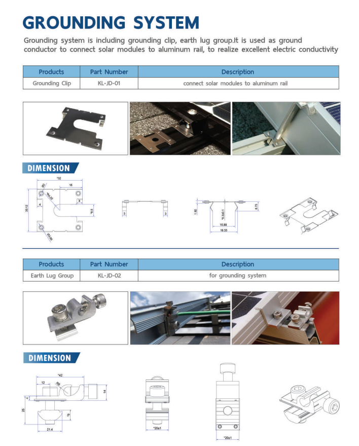 โครงยึดแผงโซล่าเซลล์ (Solar Mounting) ยี่ห้อ BSP สำหรับงาน Solar Rooftop