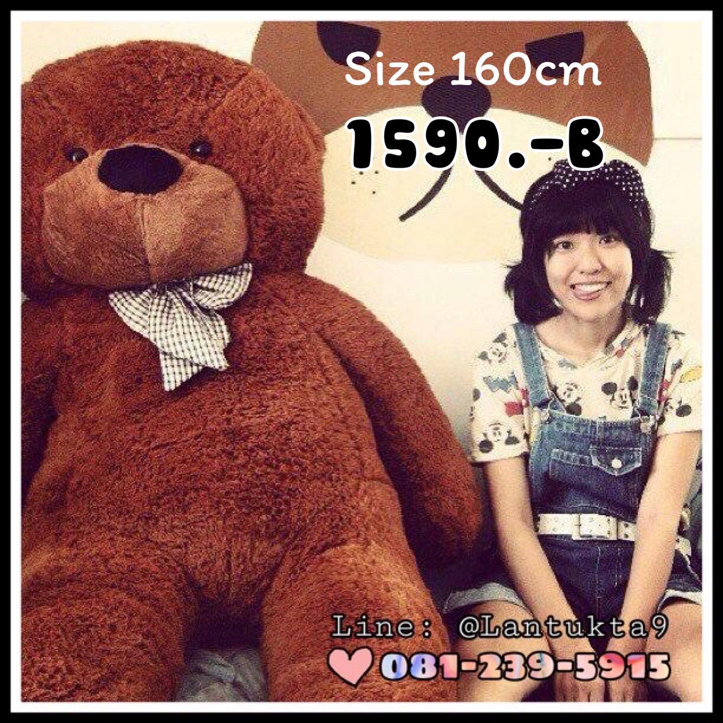 ตุ๊กตาหมีสีน้ำตาลเข้ม 1ุ60เซนติเมตร