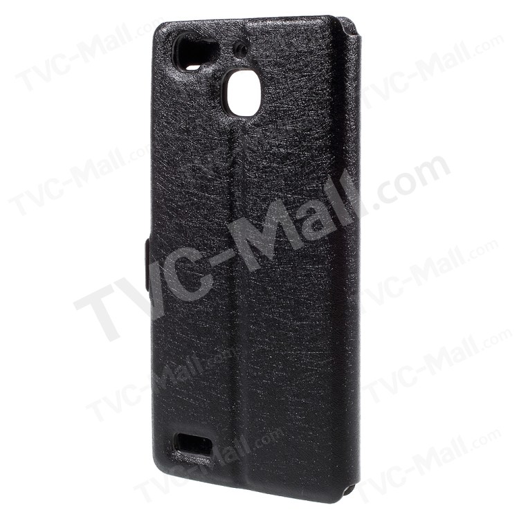 Case Huawei GR3 / Pre-order * เคสผิวหนังเหมือนผ้าไหม 2 ช่องหน้าต่าง *