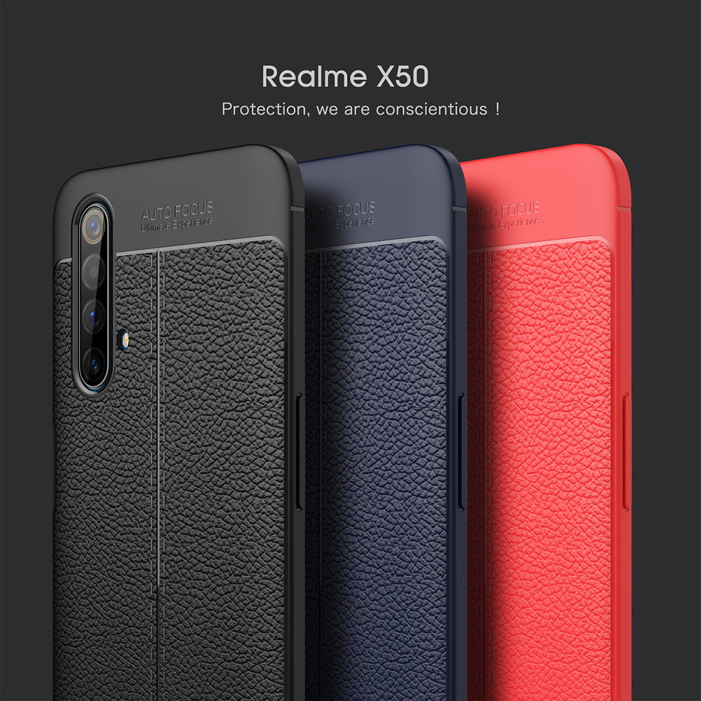 Case Realme X50 Pro 5G / Pre-Order * เคส TPU ป้องกันการกระแทก Litchi Grain *