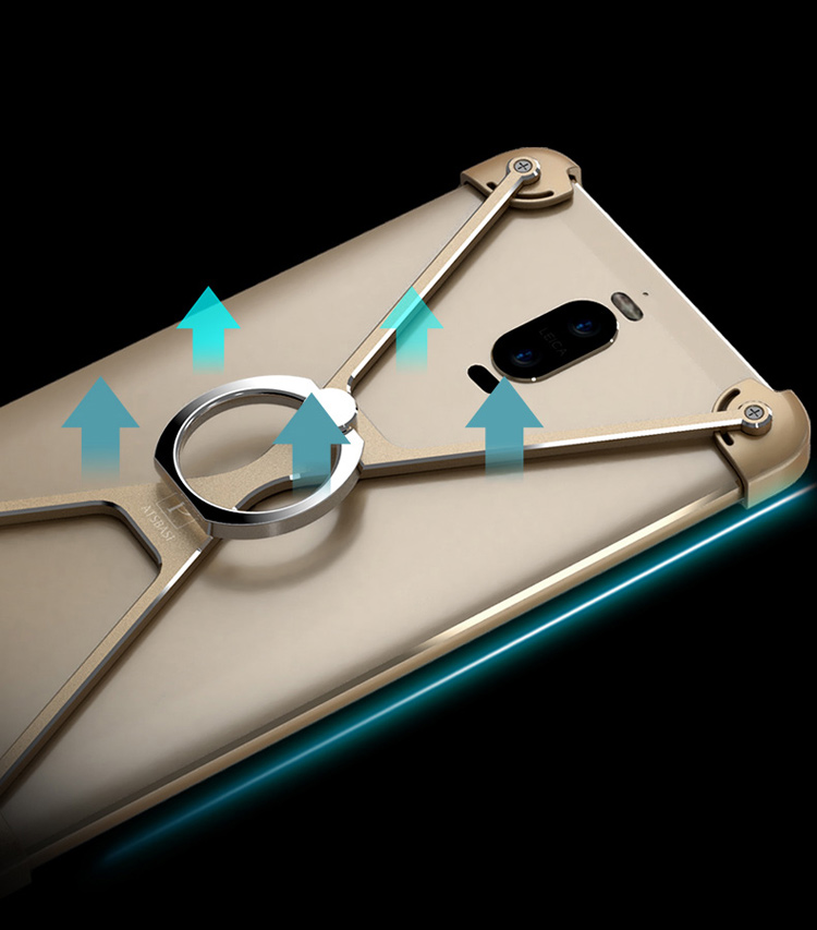 Case Huawei Mate 9 Pro / Pre-order * OATSBASF โครงโลหะรูปตัววีโลหะเงิน +แหวน *