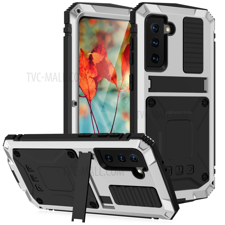 Case Samsung Galaxy S21 5G / Pre-Order * R-JUST เคสขาตั้งกันฝุ่นกันกระแทก TPU + Metal Protector Cover Kickstand *