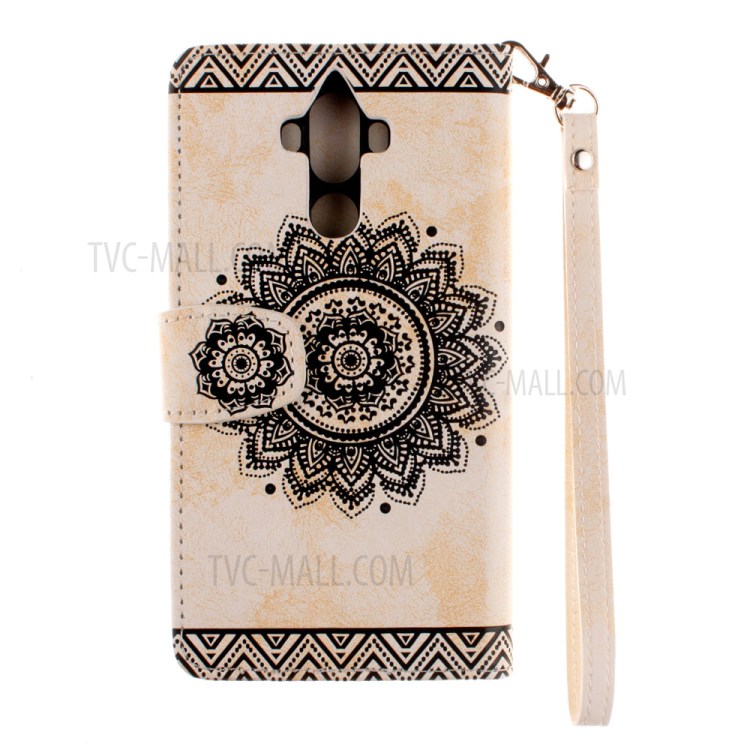 Case Huawei Mate 9 / Pre-order * ผิวนูนดอกไม้ Mandala กับเชือกเส้นเล็ก *