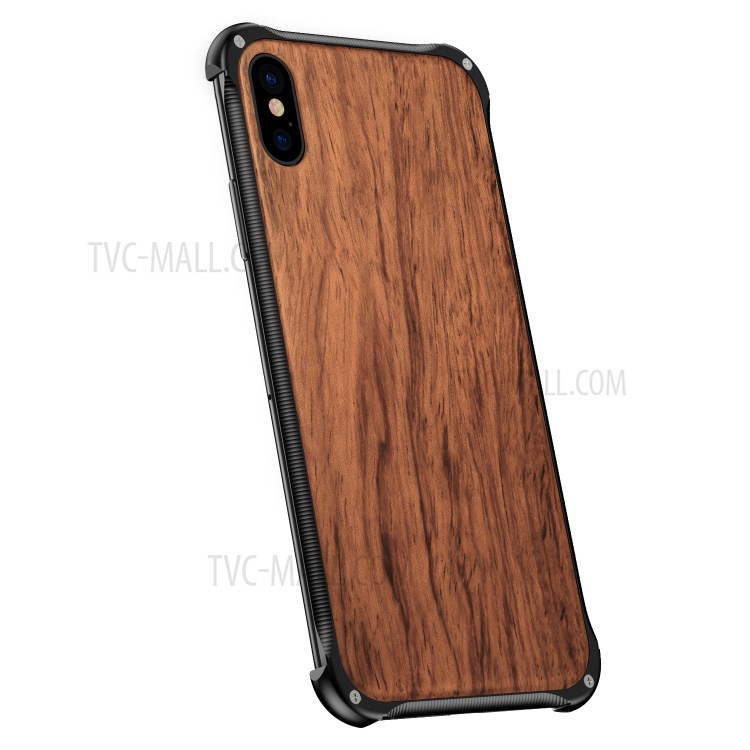 Case iPhone X # Pre-Order * เคสปกหลังไม้จริงธรรมชาติพื้นผิวด้านสิ่งแวดล้อม + โครงอลูมิเนียมอัลลอยด์คุณภาพสูง *