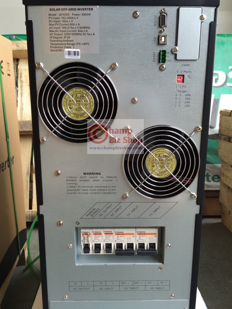 เครื่องแปลงไฟ โซล่าเซลล์ ไฮบริด อินเวอร์เตอร์ Hybrid Solar Inverter + MPPT 60A (KS Series) รุ่น 5000W/192V