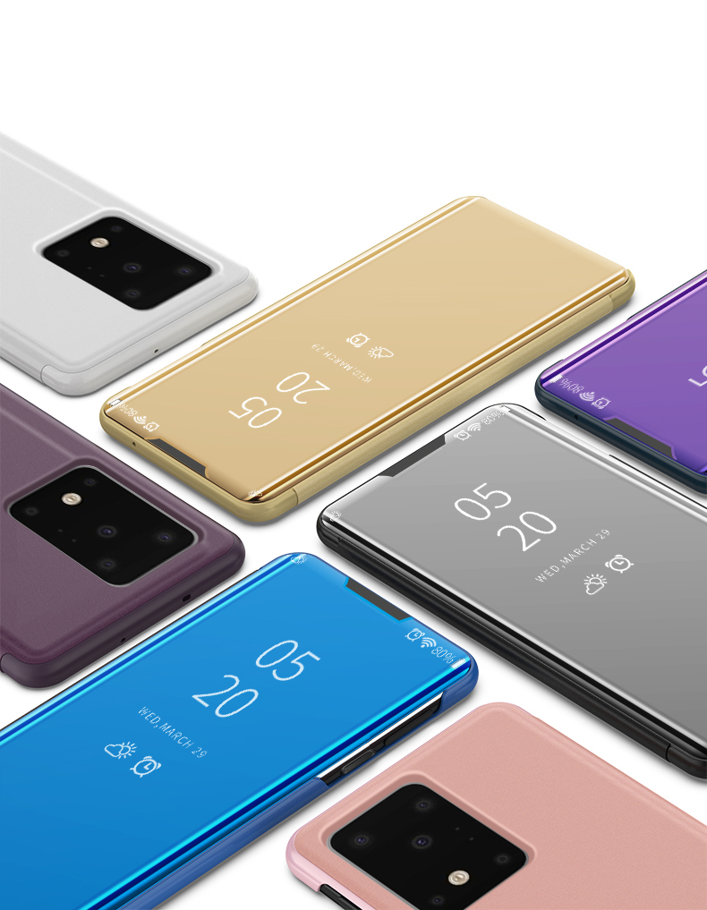 Case Samsung Galaxy S20 Ultra 5G / Pre-order * เคสกระจกไฟฟ้าดูหน้าต่าง Case หนัง ทำจากวัสดุหนัง PC + PU หน้าต่างโปร่งแสงเพื่อให้ดูข้อมูลได้ง่าย *